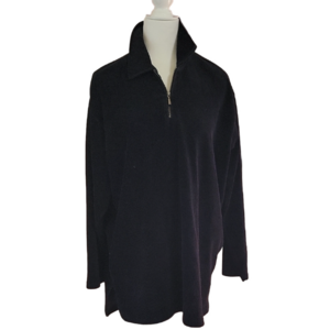 Chaus Men's Sport Black Ribbed 1/4 Zip Pullover Size XL EUC